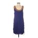 Catherine Malandrino Cocktail Dress - Mini Scoop Neck Sleeveless: Blue Solid Dresses - Women's Size P