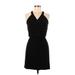 White House Black Market Cocktail Dress - Party V Neck Sleeveless: Black Solid Dresses - Women's Size 2X-Small