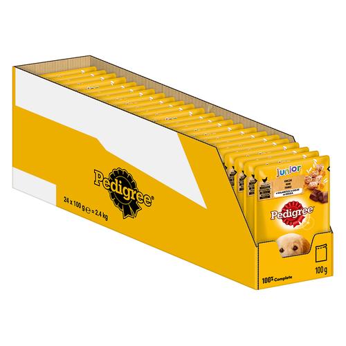 48x 100g Pedigree Junior Frischebeutel Multipack Huhn in Gelee Hundefutter nass