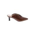 Club Monaco Mule/Clog: Slip On Kitten Heel Casual Brown Print Shoes - Women's Size 37 - Pointed Toe