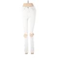 Free People Jeggings - High Rise Skinny Leg Boyfriend: White Bottoms - Women's Size 28 - Distressed Wash