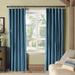 Birch Lane™ Rayne Faux Silk Room Darkening Curtains for Bedroom, Living Room Large Window Single Panel Silk in Green/Blue | 84 H in | Wayfair
