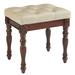 Charlton Home® Solid Wood Accent Piano Stool Polyester/Wood/Upholstered in Brown/Red | 19 H x 18.5 W x 14.2 D in | Wayfair