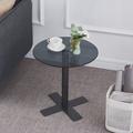 Ivy Bronx Kachet Round Glass End Table, Clear Glass Side Table w/ Leg Nightstand Small Coffee Table Glass in White | Wayfair