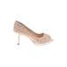 Alex Marie Heels: Pumps Stilleto Cocktail Party Tan Shoes - Women's Size 9 - Peep Toe