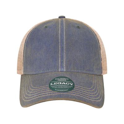 LEGACY OFAY Youth Old Favorite Trucker Cap in Royal/Khaki size Adjustable | Cotton/Polyester Blend