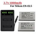 EN-EL5 ENEL5 Batteria + Caricatore LED 1800mah per Nikon Coolpix P530 P520 P510 P100 P500 P5000 P5100 P6000 3700 4200