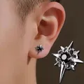 1 paio di orecchini a bottone con stella in zircone nero di tendenza per uomo donna orecchini