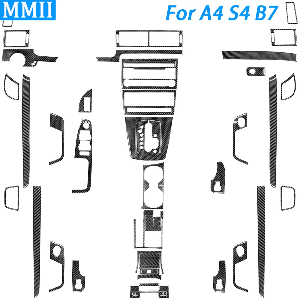 Auto Adesivo In Fibra di Carbonio Interni Accessori Auto Per Audi A4 S4 B7 2005-2008 Console Centrale Pannello Del Cambio Volante