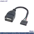 Cavo USB 2.0 femmina a 5 pin femmina da 10 cm Cavo scheda madre PCB Cavo schermante USB Cavo DuPont 2.54 a 5 pin per case del computer