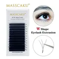 Il più popolare Masscaku 12 righe W Style Lashes 3D W Shape Faux Mink Fluffy Eyelashes Natural Long