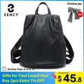 Zency antifurto posteriore apertura zaino borse per le donne 100% vera pelle nera borsa da viaggio
