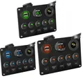 Caricabatteria da auto voltmetro digitale doppia porta USB presa 12V combinazione impermeabile per auto Marine Ship LED Toggle pannello interruttori a bilanciere