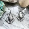 Gigante colore argento scarabeo scarabeo cerchi orecchini insetto gioielli moda ciondolo lungo