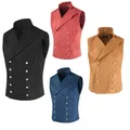 Gilet doppiopetto vittoriano medievale da uomo gilet Vintage gotico Steampunk Slimfit Prince Rock