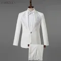 Bianco Da Sposa Sposo Vestito di Vestito Degli Uomini Costume Homme Mariage 2020 Alla Moda Del