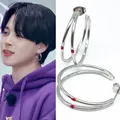 2022 nuovo KPOP JIMIN rosso intaglio orecchini linea di moda coppia orecchini Bangtan ragazzi