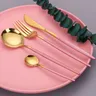 Set di posate in acciaio inossidabile oro rosa posate posate posate coltello forchetta cucchiaio
