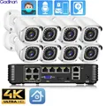 H.265 + POE Security Camera System Kit registrazione Audio 8MP Face Detect telecamera IP di sorveglianza IR Outdoor Waterproof CCTV Video Set