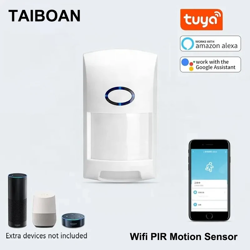 TAIBOAN Smart Tuya PIR sensore di movimento WIFI rilevatore a infrarossi sensore del corpo umano allarme controllo APP sistema di sicurezza domestica Wireless