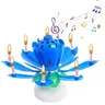 Lotus Candle Rotating Lotus Birthday Candle Cake Cupcake Candle LED Festive Electric Flower Candle