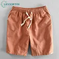 Pantaloncini di lino in cotone estivo da uomo giappone Color caramella vacanza al mare casa maschile