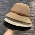 Floppy cappello da sole a tesa larga protezione solare estiva berretti Casual fibbia in pelle