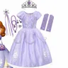 Cartoon Sofia the First Anime Costume Girls Princess Dress Appliques floreali floreali abito da