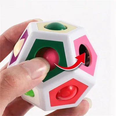Bambini Rainbow Ball Cube Polygon punta delle dita per giochi giocattoli per bambini Educational
