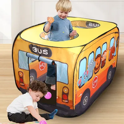 Portatile Cartoon Bus giocattoli per bambini tenda giocattolo per bambini tenda per cameretta tende