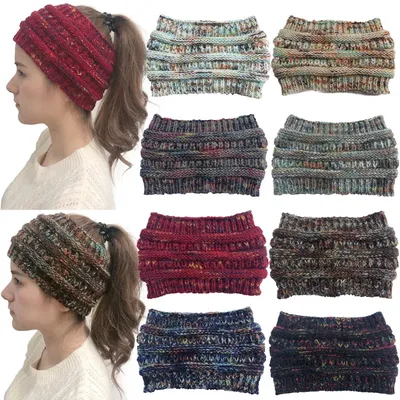 Nuove donne colorate berretto lavorato a maglia caldo inverno autunno moda accessori per capelli