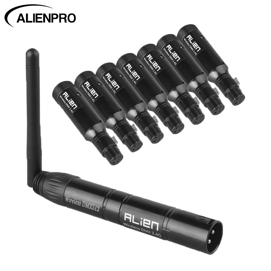 ALIEN Ricaricabile 2.4G ISM Wireless DMX 512 Dfi Controller XLR Ricevitore Trasmettitore Per Discoteca DJ Party Bar DMX Stage PAR Luce