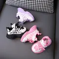 Scarpe da ginnastica con plateau per bambini autunno moda scarpe da ragazza rosa suola morbida