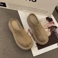 Muli per le donne 2023 scarpe Med pantofole copertura piatta Toe Slides Platform mocassini Pantofle
