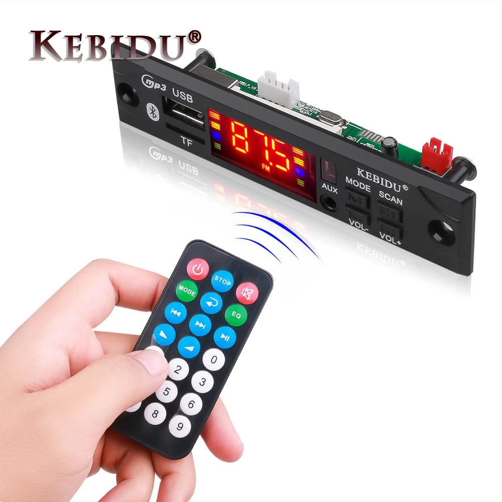 DC 12V Wireless MP3 Decoder Bluetooth Board Car MP3 Player Module AUX 3.5MM MP3 WMA WAV Audio Player supporto USB TF FM Bluetooth