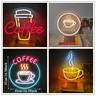 Insegna al Neon del caffè insegna luminosa a LED per Cafe Bar ristorante lettera USB insegne