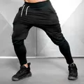 Pantaloni Jogger neri solidi palestre pantaloni sportivi pantaloni sportivi in cotone Casual da uomo