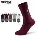 Calze POLO molo 5 paia/lotto alta moda uomo calze invernali cotone compressione deodorante ricamo