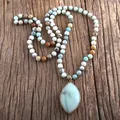 RH Gioielli di moda Pietre naturali Collana con ciondolo con perline Perline Bohemai Collane annodate per le donne Regalo Dropship