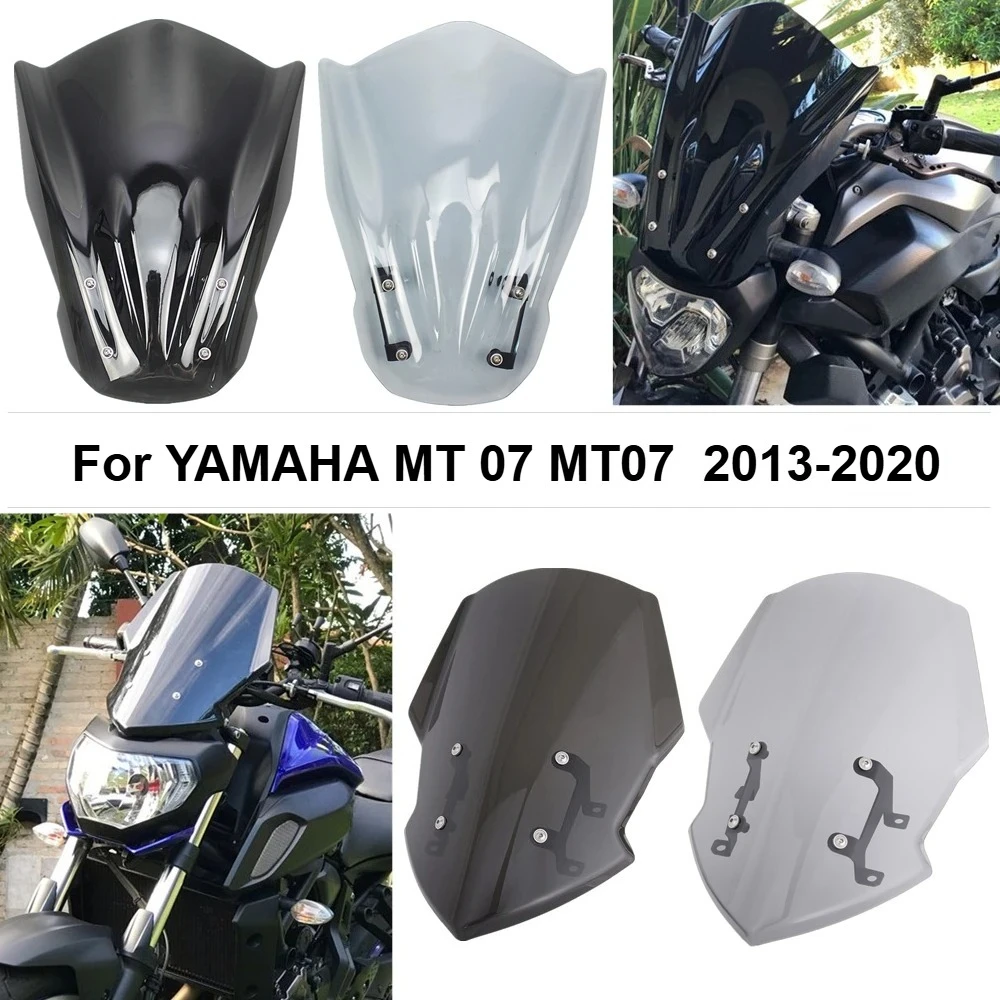 LJBKOALL per MT 07 MT07 Parabrezza anteriore Parabrezza per YAMAHA MT 07 MT07 Parabrezza Deflettore del vento Parabrezza 2013-2020