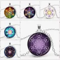 Nuovo cubo di Metatron collana con pendente a forma di spirito con geometria sacra cupola convessa