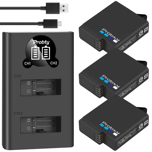 Per GoPro Hero 7 hero 6 hero 5 Black Battery + LED dual Charger per Go Pro Hero7 hero6 hero5 Black