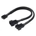 Cavo ventola Pwm a 4 pin da 1 a 1/ 2/3/4 vie Splitter con maniche nere Cavo di prolunga da 27 cm