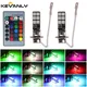 2 pz RGB colorato H8 h1 LED fendinebbia con telecomando 5050 h4 Led fendinebbia H3 H7 LED 9005 auto nebbia anteriore guida luce di marcia