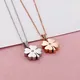 Collana con ciondolo quadrifoglio fortunato per donna accessori per gioielli girocollo Color oro argento moda in acciaio inossidabile