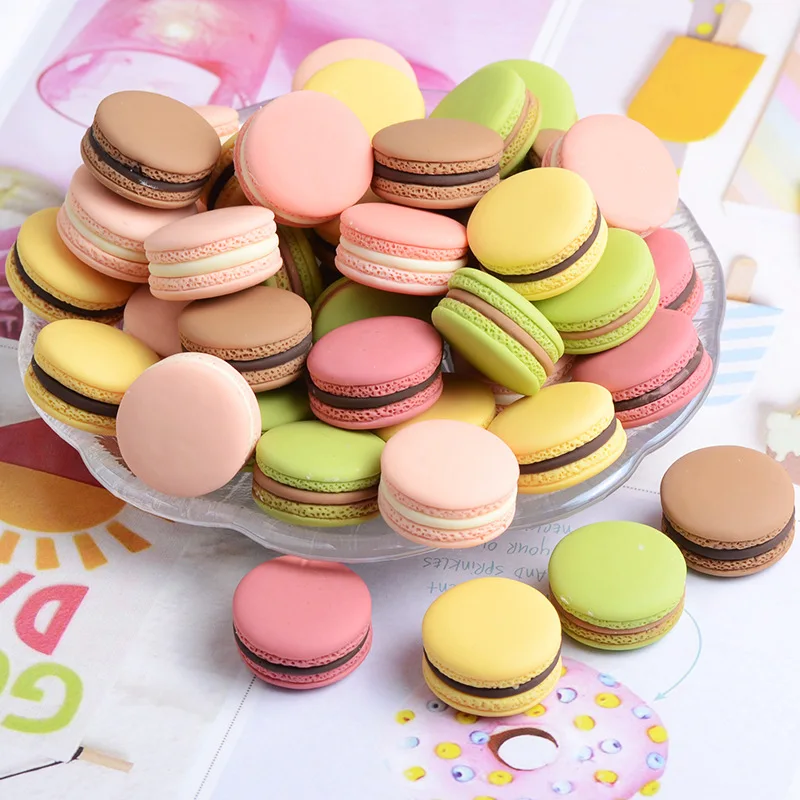 10 pezzi misti mini simulazione macaron kawaii cibo finto scrapbook cabochon in resina flatback mini gioco cibo forniture artigianali