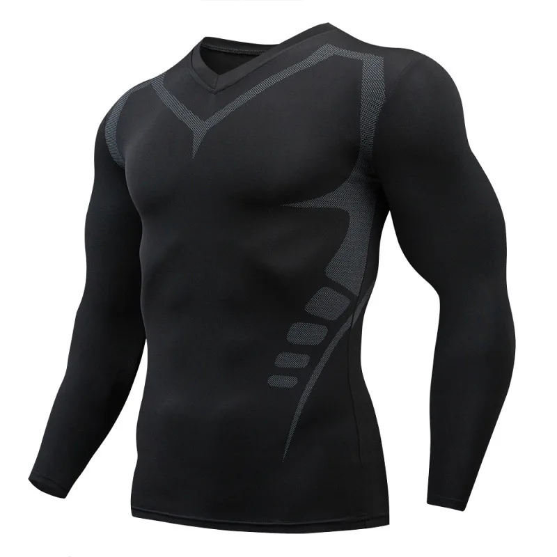 Maglietta da uomo maglietta sportiva da corsa da uomo maglietta da Fitness a compressione maglietta da allenamento a rapida asciugatura palestra Sport camicie da corsa Jersey