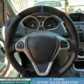 Coprivolante per auto intrecciato personalizzato cucito a mano in pelle scamosciata antiscivolo per accessori interni auto Ford Fiesta EcoSport