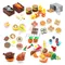 Mini cibo accessori da cucina giocattoli blocchi di costruzione parti Hamburger Pizza patatine torta Dessert biscotti al cioccolato MOC assemblare mattoni