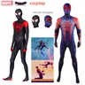 Costume nero Spiderman con maschera Spider Man Spider-Man: attraverso il Spider-Verse Miles Cosplay